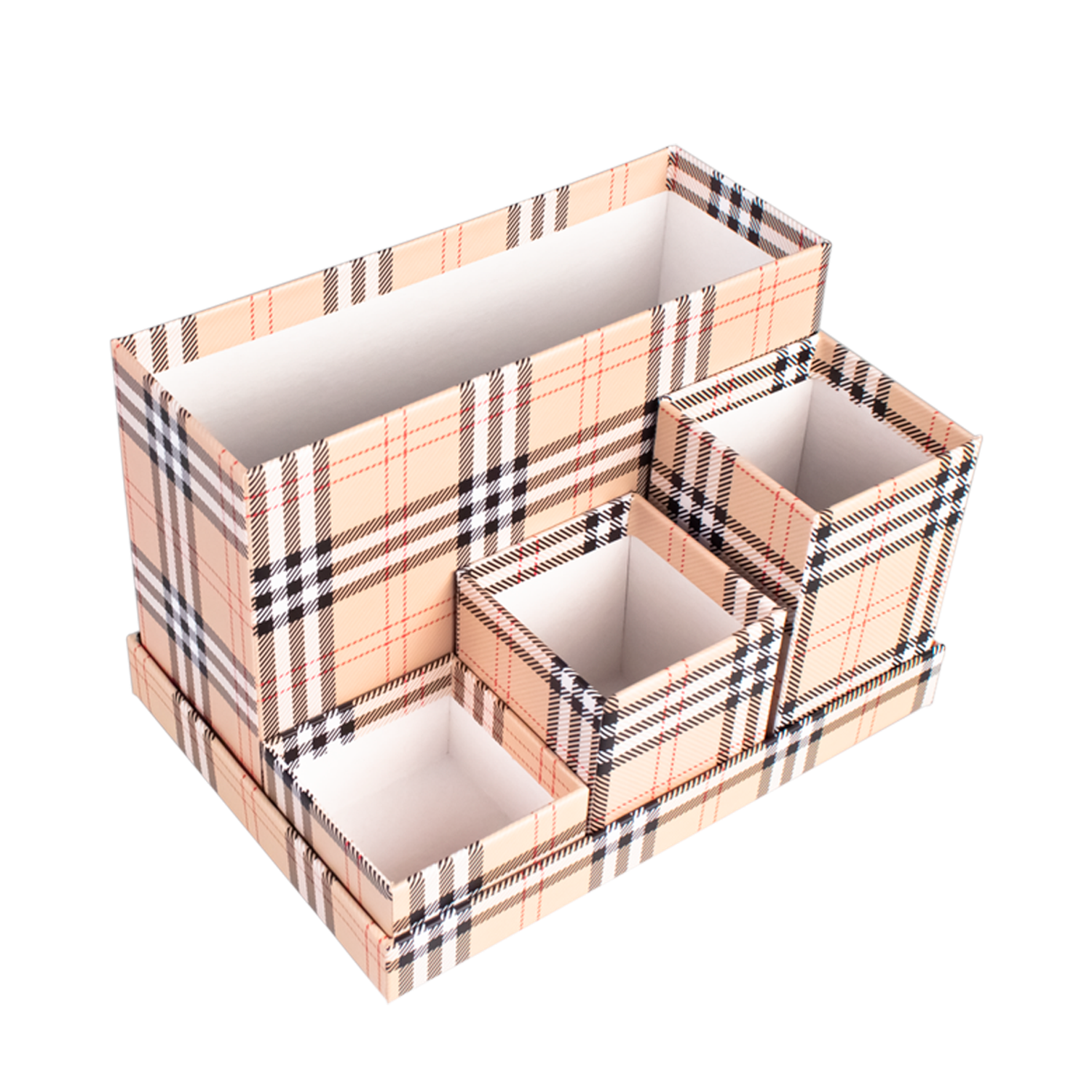 Органайзер настольный Cartonnage с 4 отдельными элементами для хранения канцелярских принадлежностей на подставке Клетка - фото 1