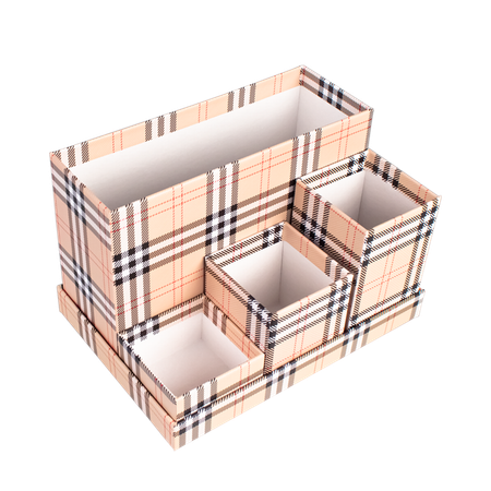 Органайзер настольный Cartonnage с 4 отдельными элементами для хранения канцелярских принадлежностей на подставке Клетка