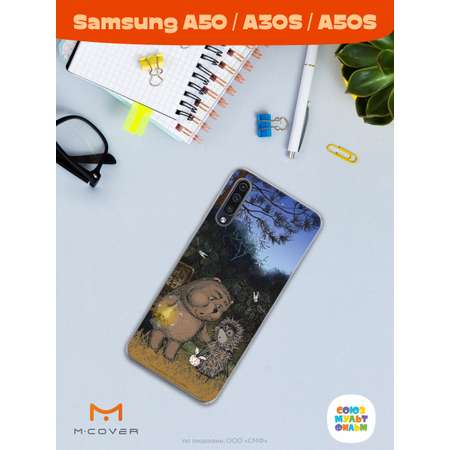 Силиконовый чехол Mcover для смартфона Samsung A50 A30S A50S Союзмультфильм Ежик в тумане и медвежонок