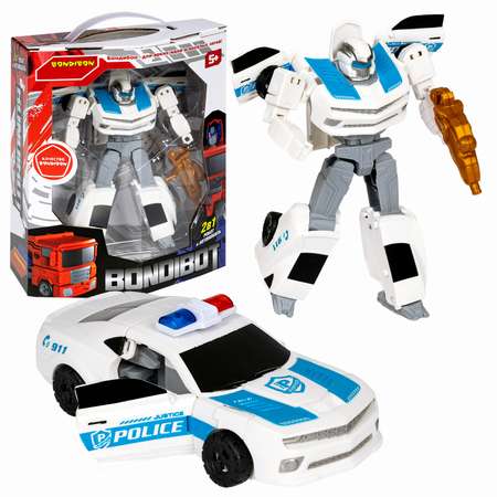 Трансформер BONDIBON Bondibot Робот-автомобиль полиция белого цвета 2 в 1
