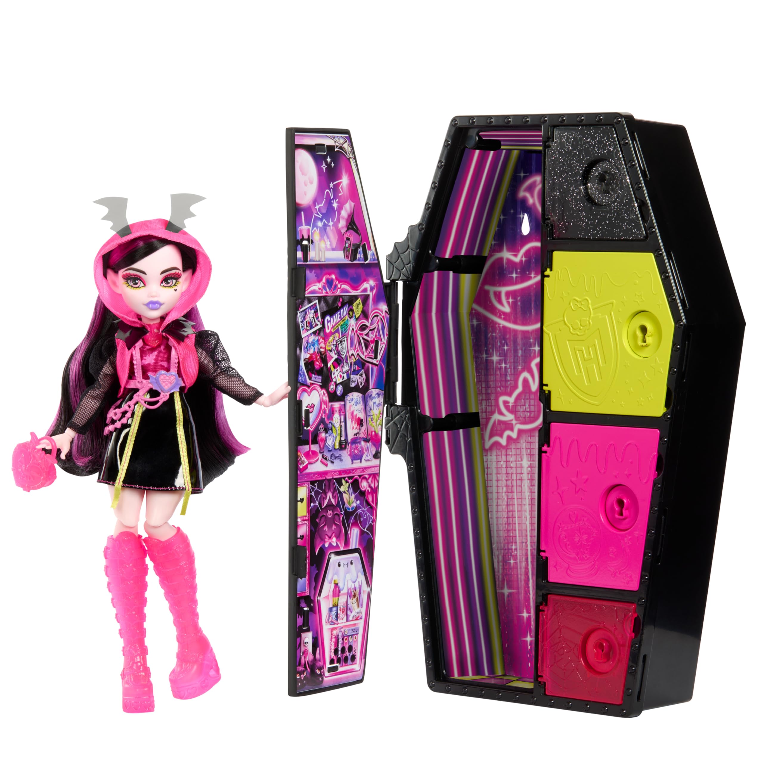 Кукла Monster High Skulltimate Secrets Series 3 Neon Frights Draculaura  HNF78 купить по цене 4999 ₽ в интернет-магазине Детский мир