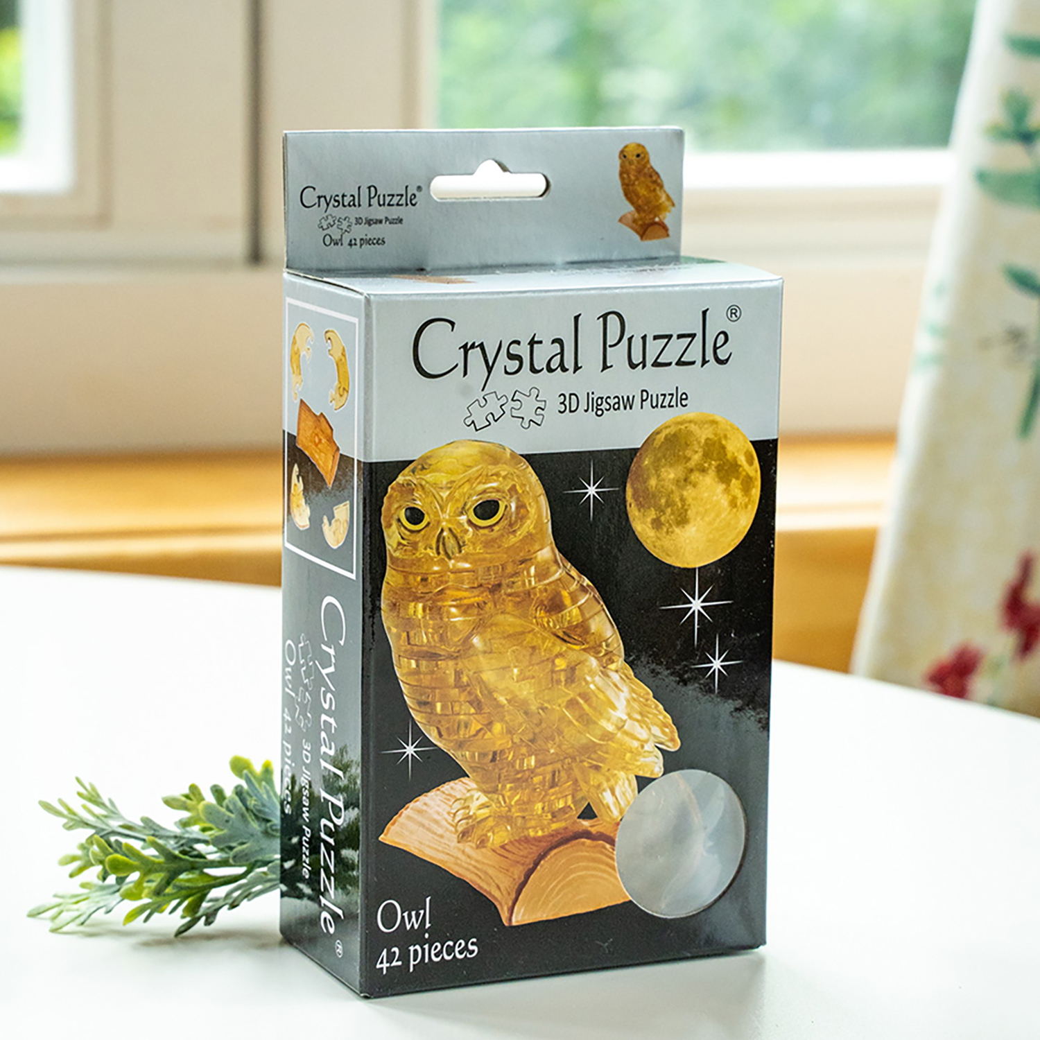 3D-пазл Crystal Puzzle IQ игра для детей кристальная Золотая сова 42 детали - фото 3