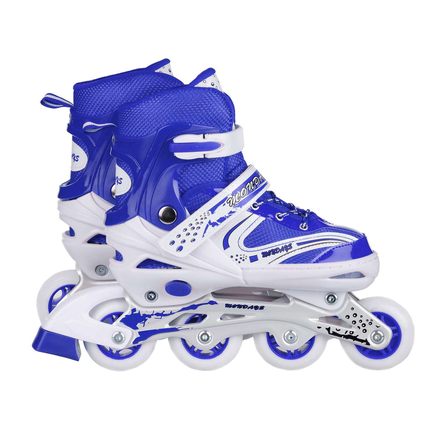Роликовые коньки BABY STYLE синие раздвижные размер с 28 по 31S светящиеся колеса - фото 3