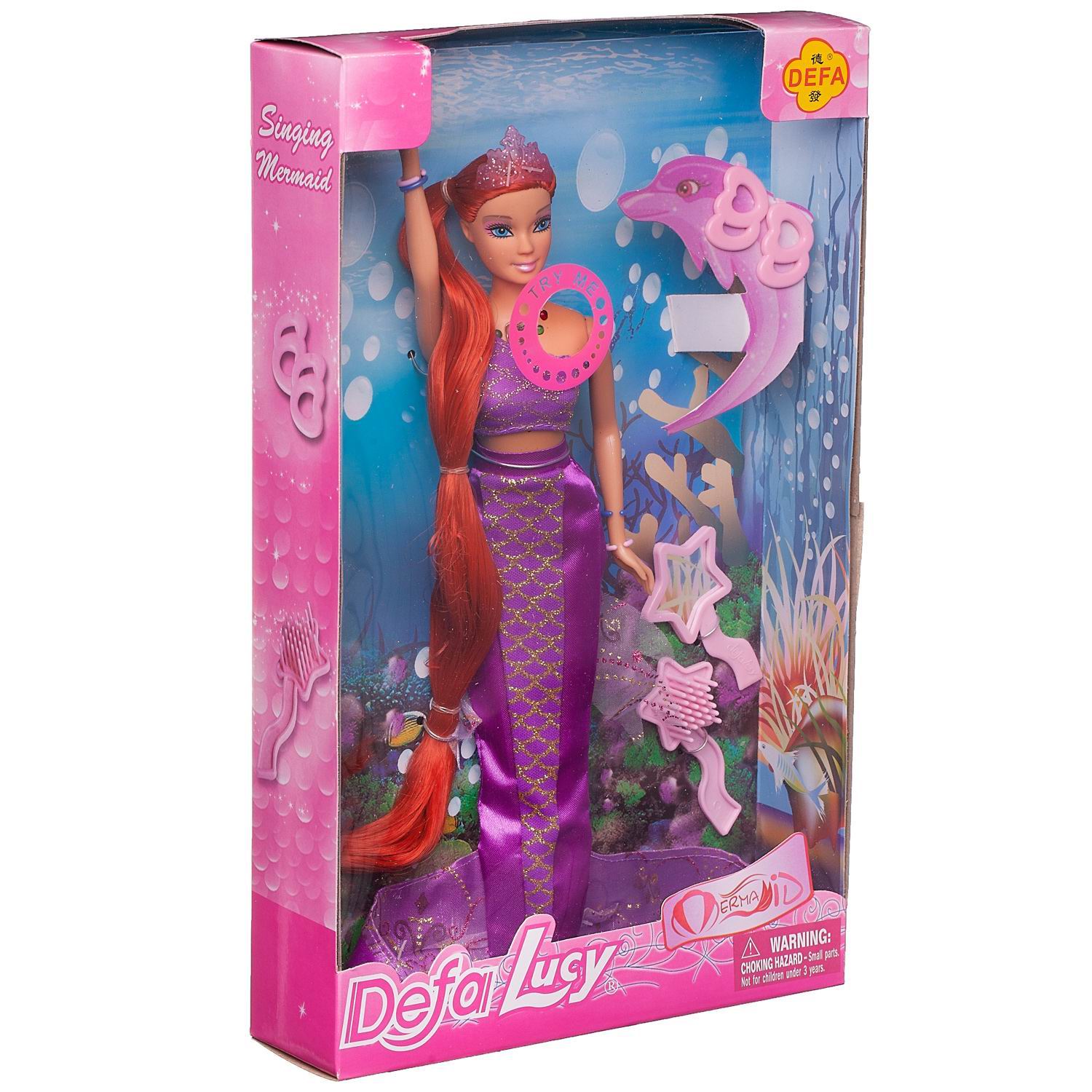 Игровой набор ABTOYS Кукла Defa Lucy Русалочка с игровыми предметами на батарейках 8230d/фиолетовое - фото 3