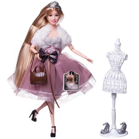 Кукла ABTOYS Королевский прием с диадемой в платье с меховой накидкой светлые волосы 30см