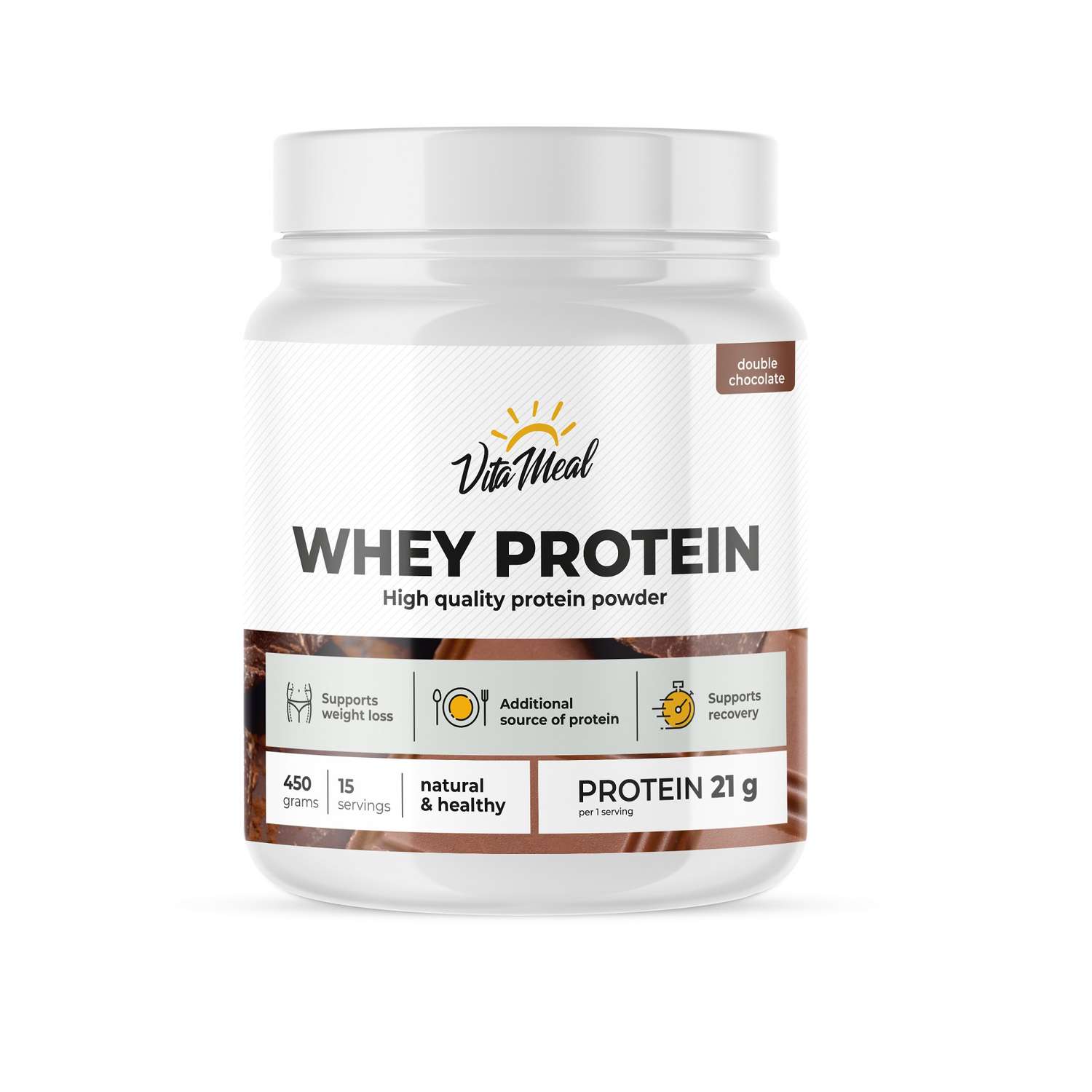 Протеин сывороточный VitaMeal двойной шоколад 450г - фото 1