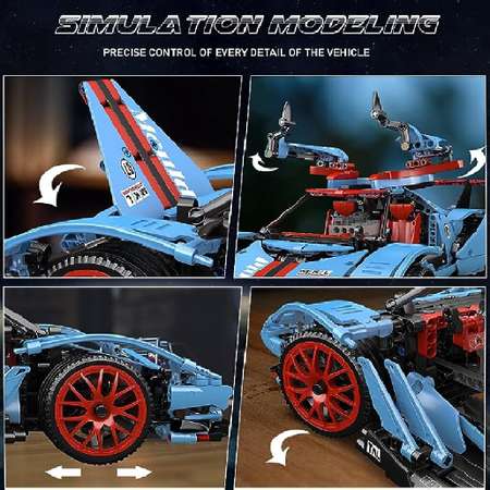 Конструктор Mould King 13156 синий Технический MOC Apollo IE Super Racing Car 1669 деталей