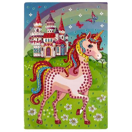 Набор для детского творчества МультиАРТ Алмазная мозаика лошадка