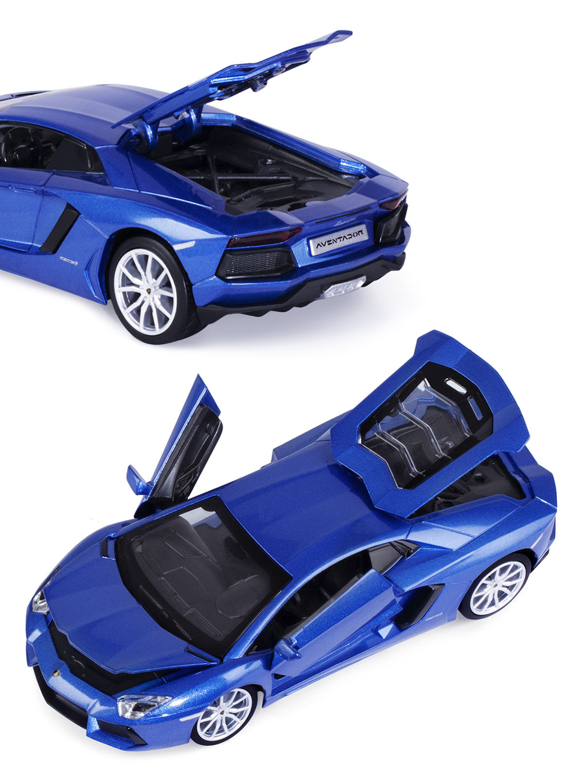 Машинка металлическая АВТОпанорама 1:24 Lamborghini Aventador Coupe синий свободный ход колес JB1251385 - фото 9