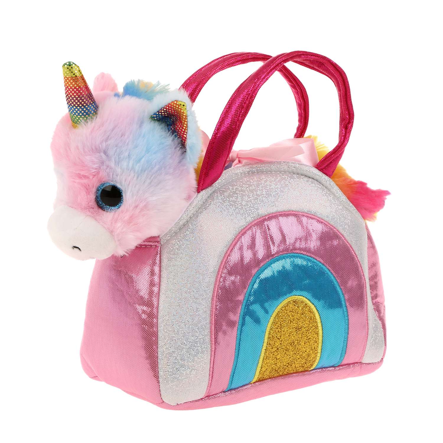 Мягкая игрушка Fluffy Family Единорог Радуга 18 см в сумочке - фото 4