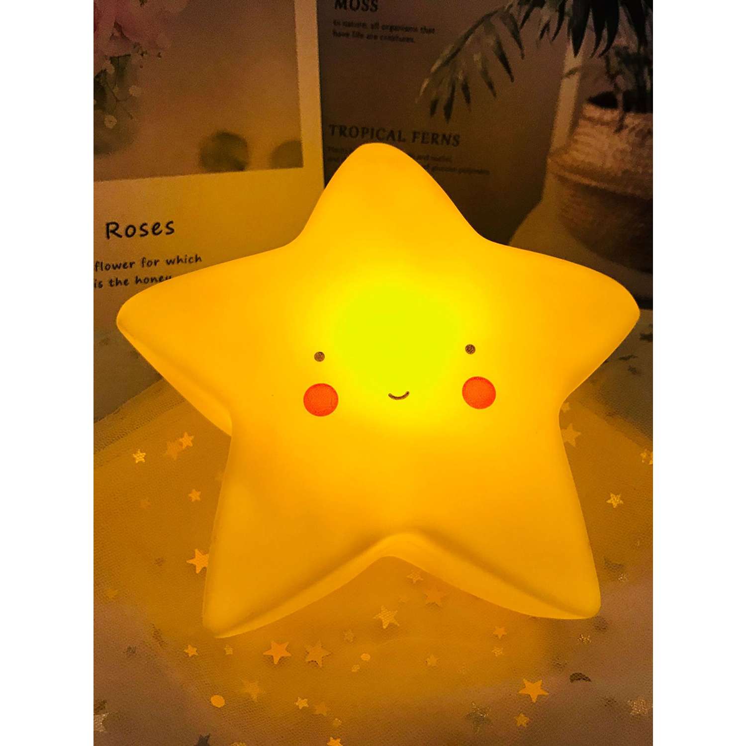 Лампа настольная светодиодная LATS ночник детский звезда желтая - фото 5