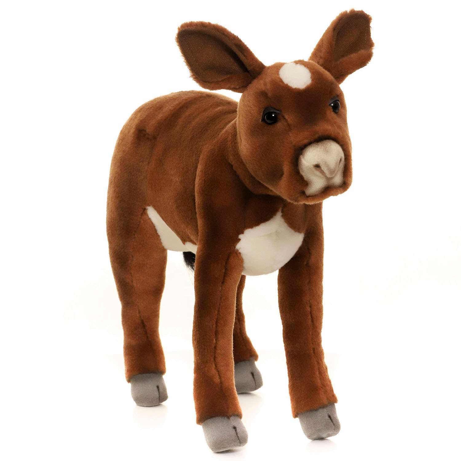 Реалистичная мягкая игрушка HANSA Бык телёнок коричневый 34 см - фото 13
