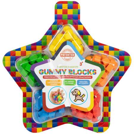 Мягкий 3d конструктор пластилин 1TOY липучка Gummy Blocks липкий детский 5 цветов