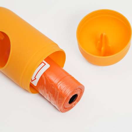 Контейнер Пижон для уборки за собаками 15 пакетов оранжевый