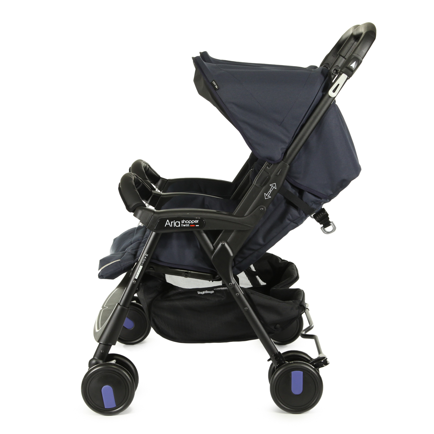 Коляска прогулочная для близнецов Peg-Perego Aria Shopper Twin Classic Navy - фото 8