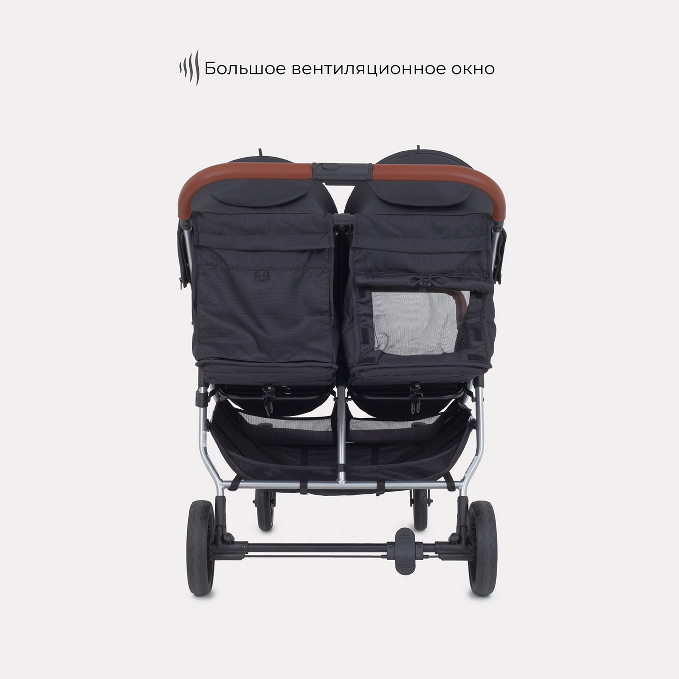 Коляска детская прогулочная MOWbaby для близнецов Tandem MB170 Black - фото 5