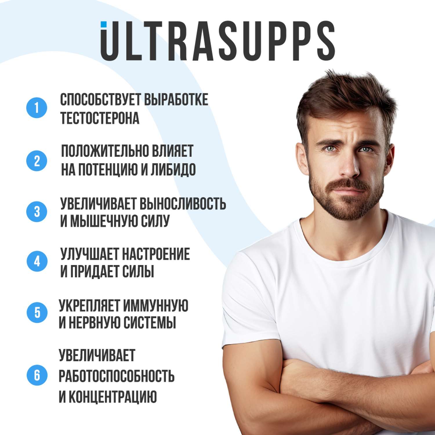 Комплекс для мужчин ULTRASUPPS Бустер тестостерона 90 капсул - фото 2