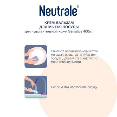 Гель для мытья посуды Neutrale гипоаллергенный без запаха и фосфатов для чувствительной кожи ЭКО 400мл