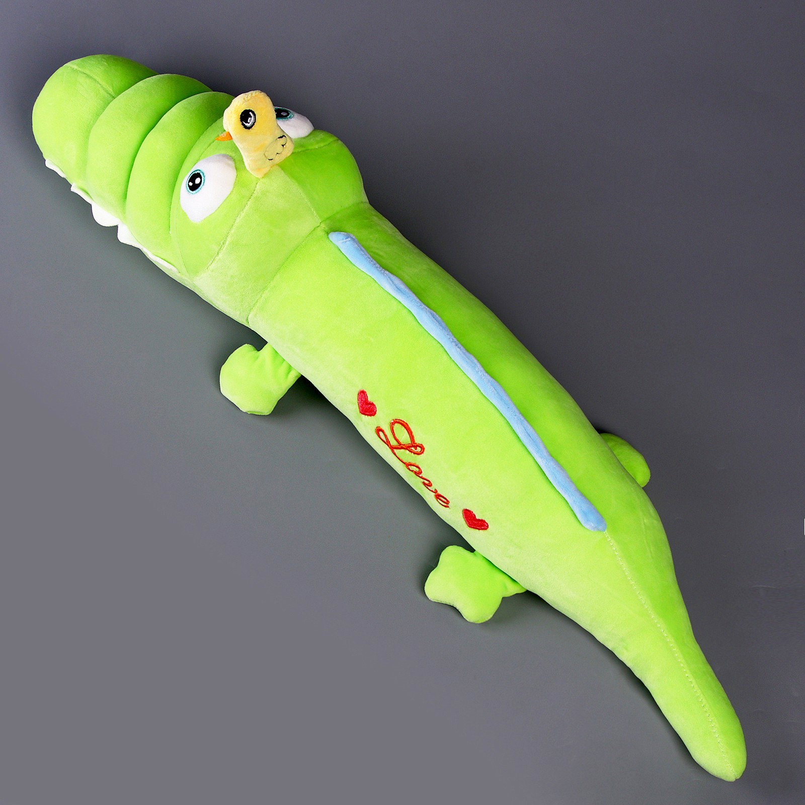 Мягкая игрушка Sima-Land подушка «Крокодил с уточкой» 65 см цвет зелёный - фото 6