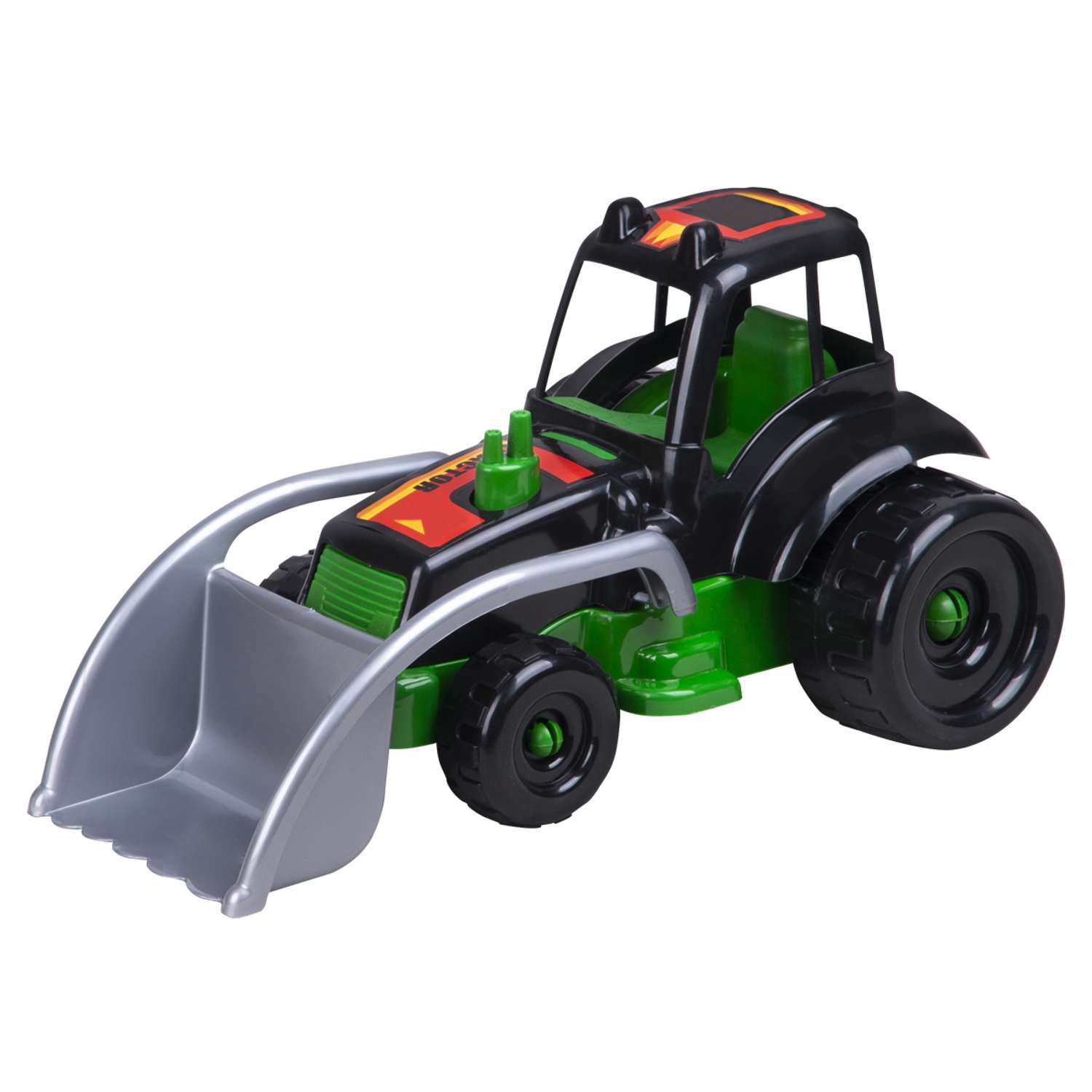 Трактор игрушечный Zarrin Toys Farm 2 с грейдером зеленый H2/зеленый-черный - фото 1