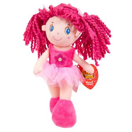 Кукла ABTOYS Мягкое сердце мягконабивная с розовыми волосами и в пачке 20 см