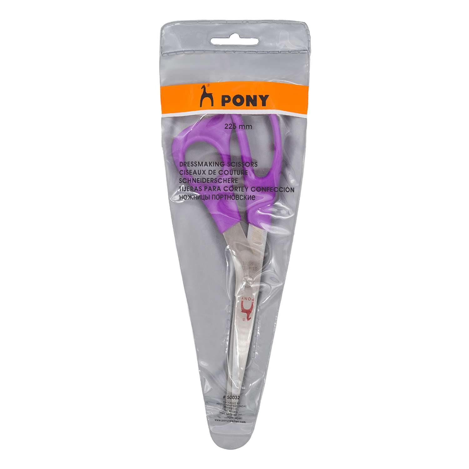 Ножницы Pony со стальными лезвиями и пластиковыми ручками анатомической формы для шитья 22.5 см - фото 4