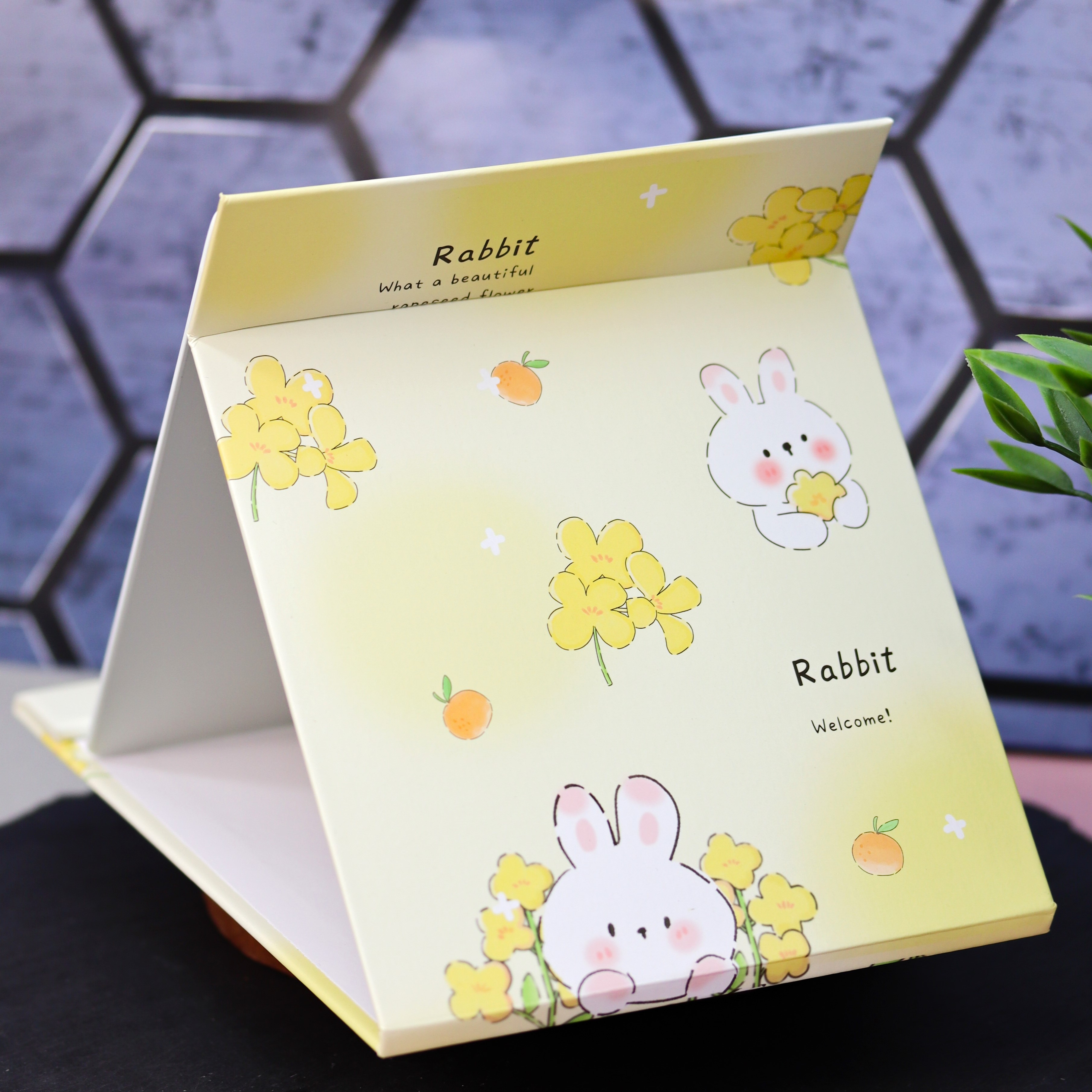 Зеркало настольное для макияжа iLikeGift Lovely rabbit yellow - фото 1