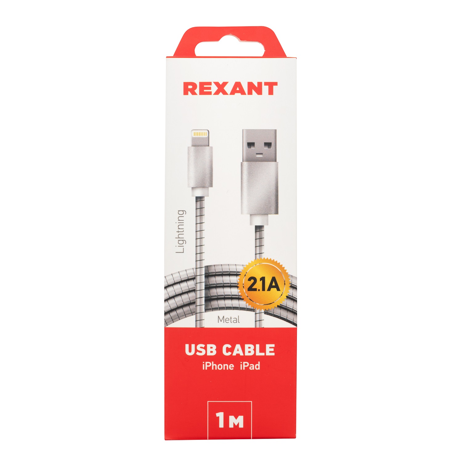 Кабель REXANT USB - Lightning 1 метр в металлической оплетке - фото 3