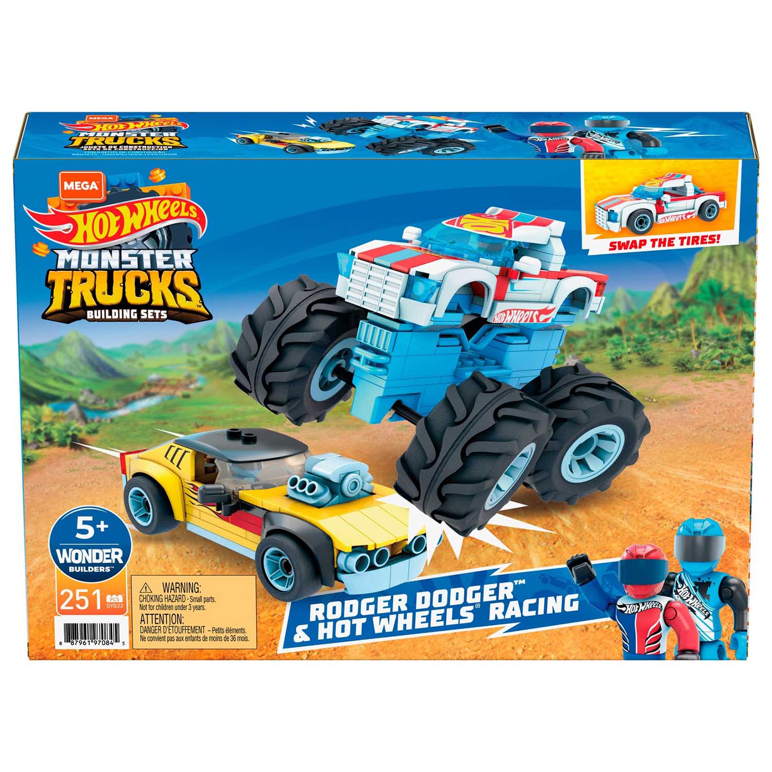 Конструктор Mega Construx Hot Wheels Роджер Доджер и Гонщик GYG22 - фото 2