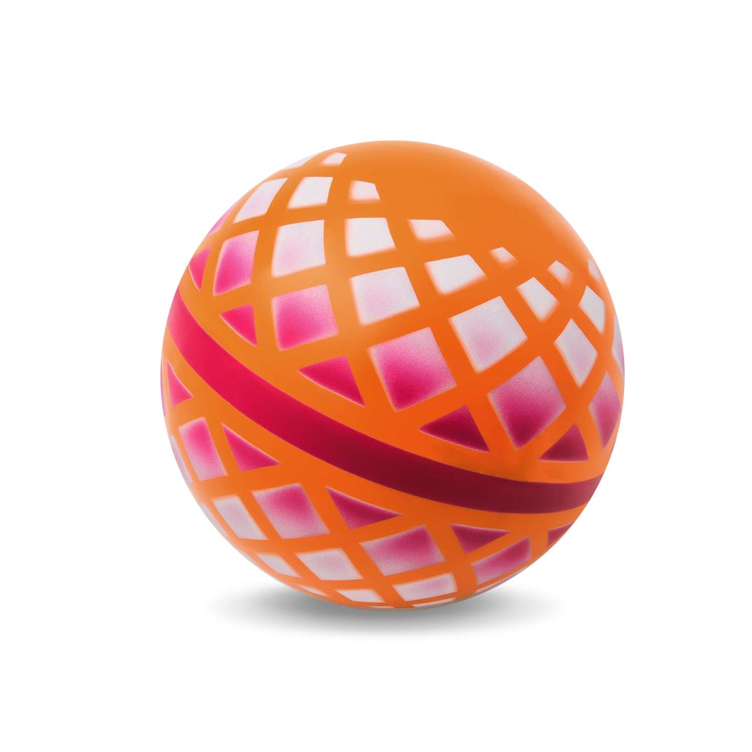 Мяч ЧАПАЕВ диаметр 150 мм Корзинка оранжевый малиновый белый - фото 2