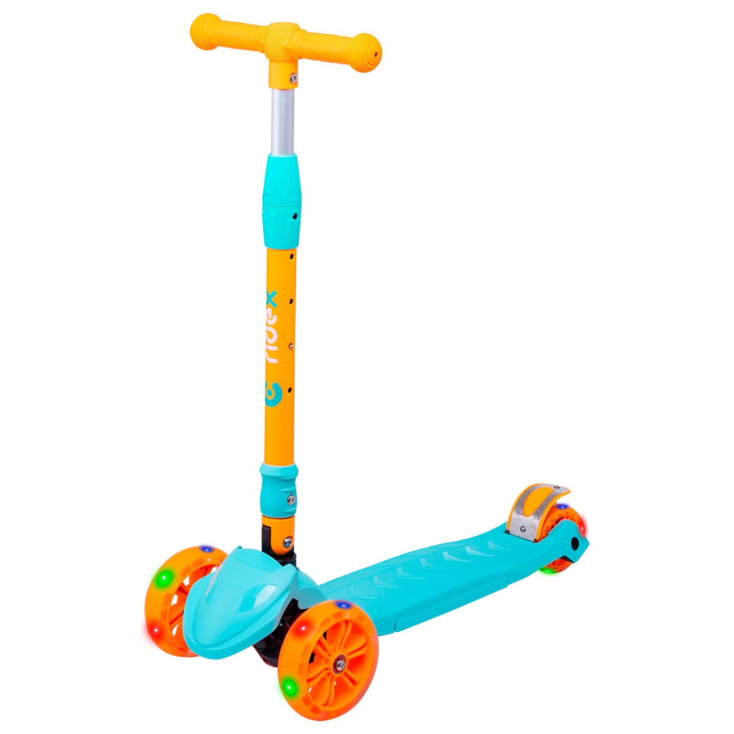 Самокат RIDEX трехколесный 3 wheels scooter Bunny 135/90 light blue/orange - фото 1