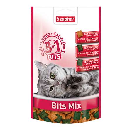 Подушечки для котят и кошек Beaphar Bits Mix смесь трёх видов 150г