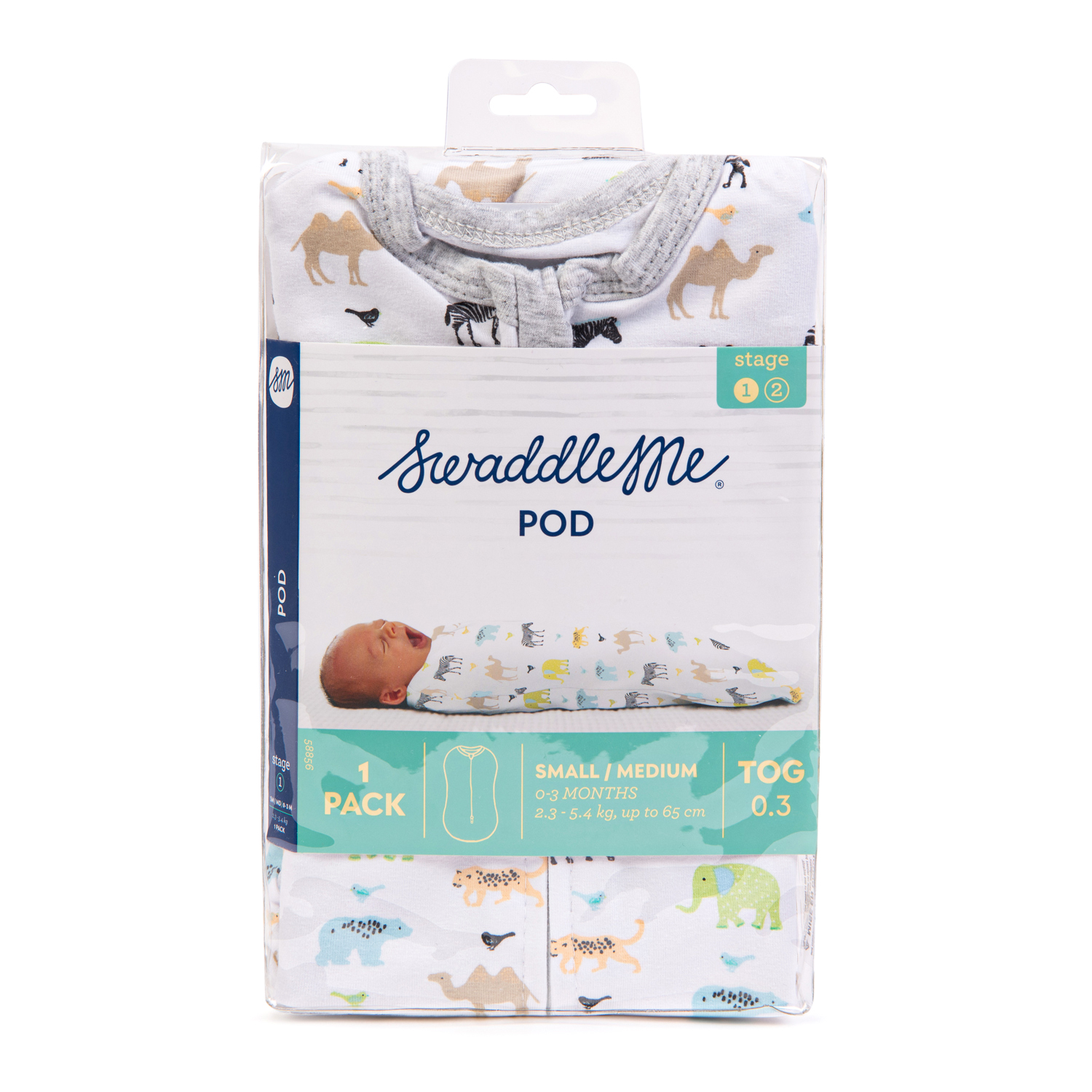 Конверт для пеленания Summer Infant Swaddlepod Зверята на молнии S 58856 - фото 2