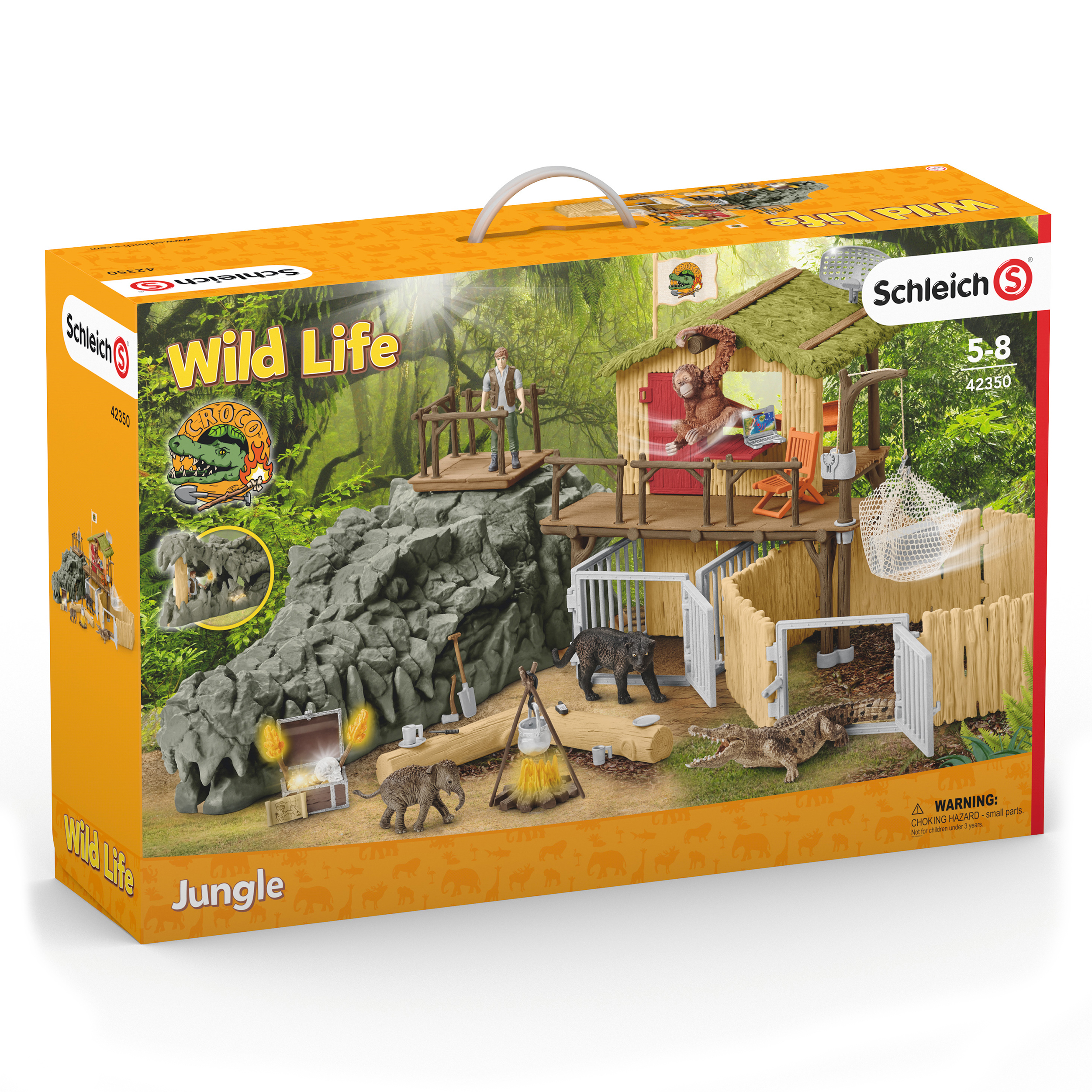 Набор SCHLEICH Исследовательская станция джунглей Крокодил - фото 1