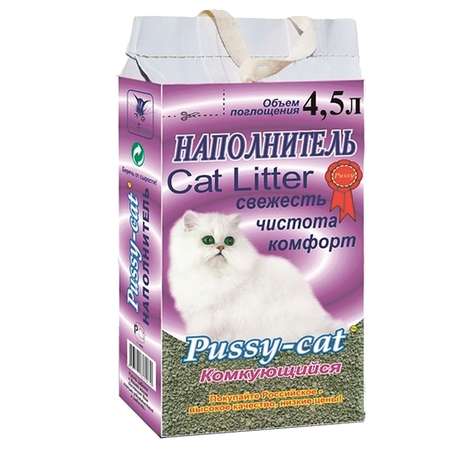 Наполнитель для кошек Pussy Cat комкующийся 4.5 л 12085