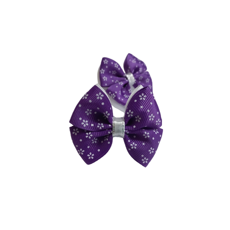Набор бантов Valexa «Бабочка Б2» - фиолетовые в цветочек