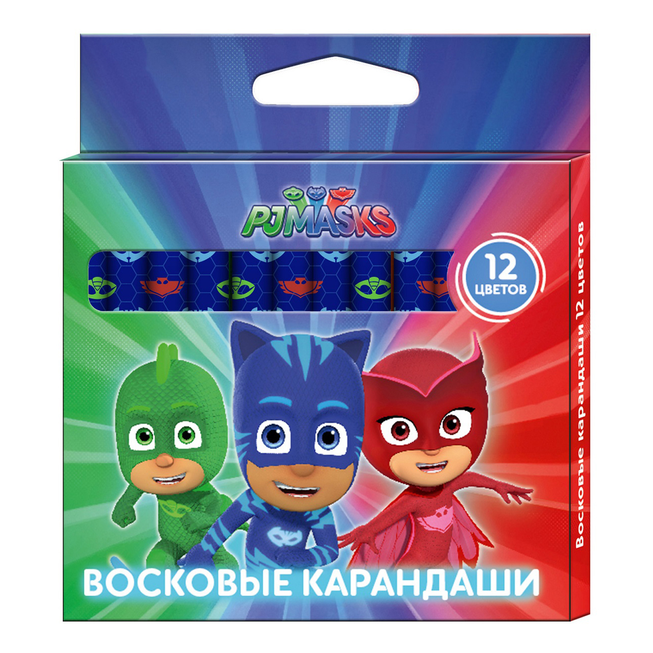 Восковые карандаши PJ masks 12 цв. - фото 1