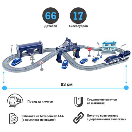 Железная дорога Givito Полицейский участок 66 предметов на батарейках