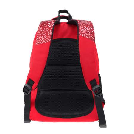 Рюкзак TORBER красный с орнаментом и мешок для сменной обуви
