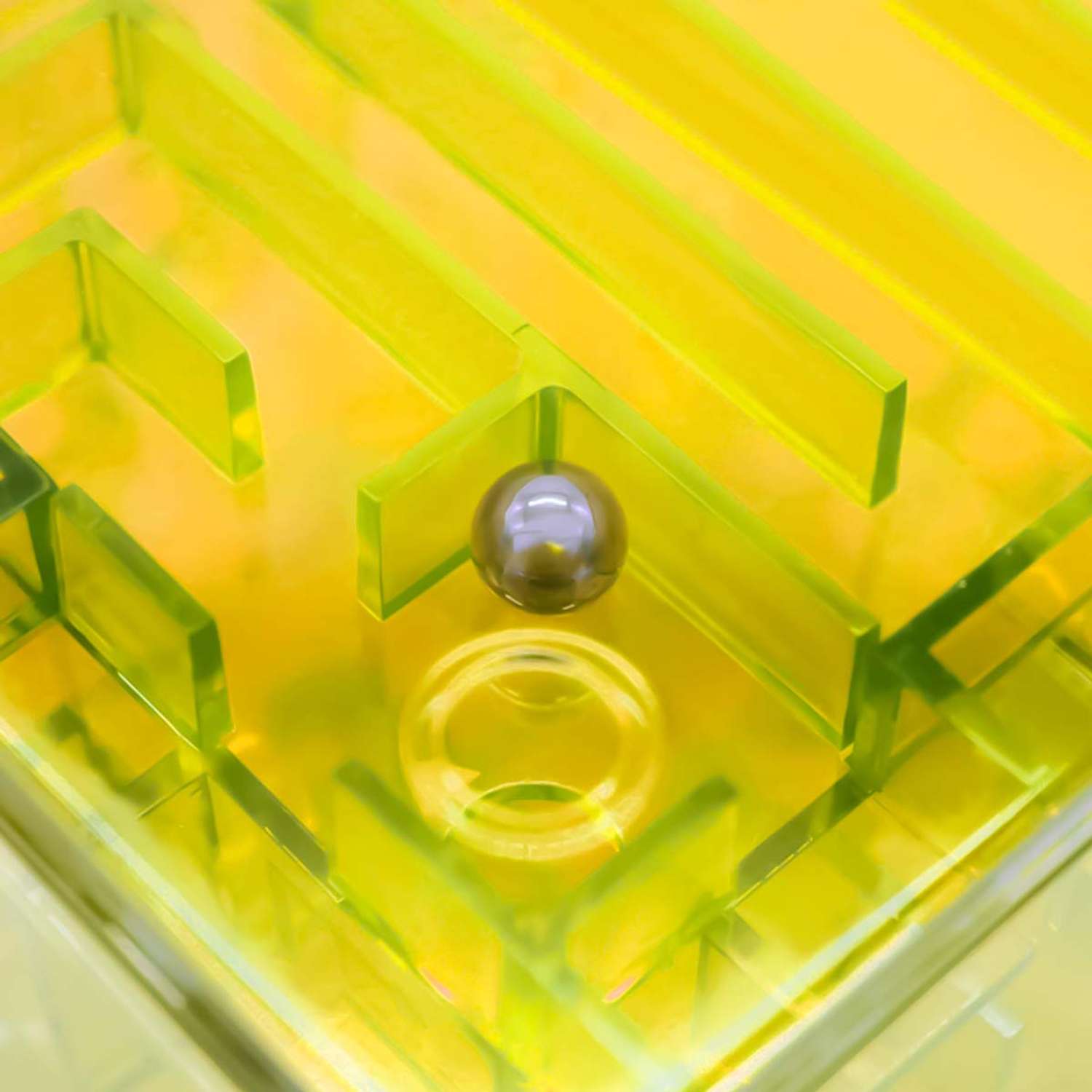 Головоломка для детей WiMI логический куб с шариком желтый - фото 2