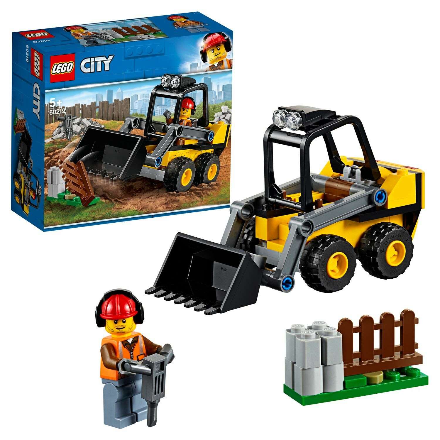 Конструктор LEGO City Great Vehicles Строительный погрузчик 60219 - фото 1