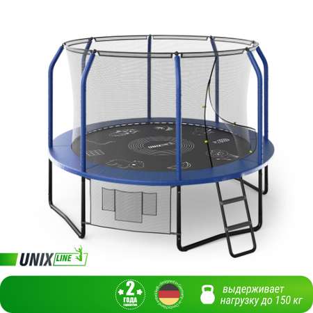 Батут каркасный supreme game UNIX line 10 ft blue общий диаметр 305 см до 150 кг диаметр прыжковой зоны 250 см