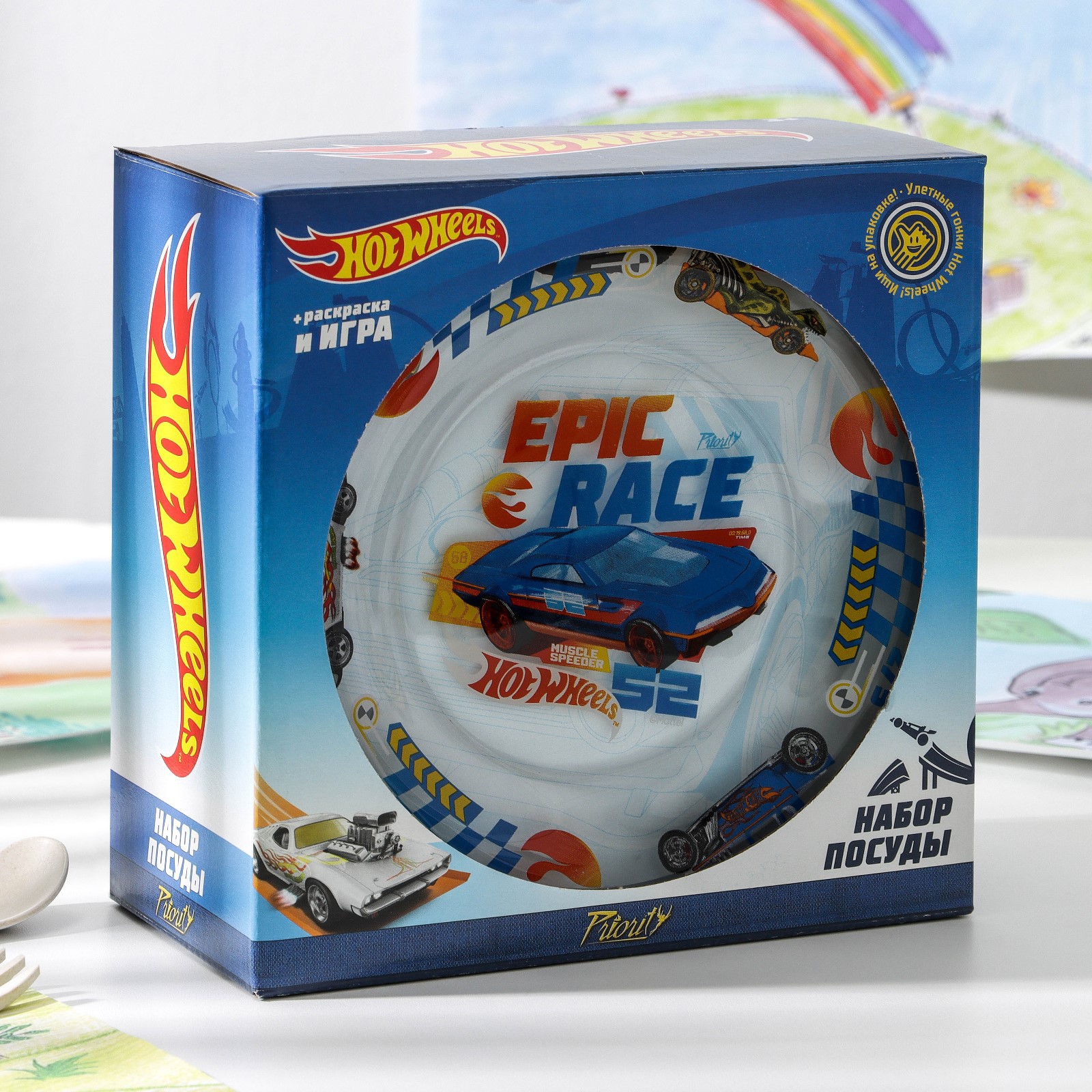 Набор посуды детский Sima-Land Hot Wheels Epic race миска кружка тарелка - фото 10