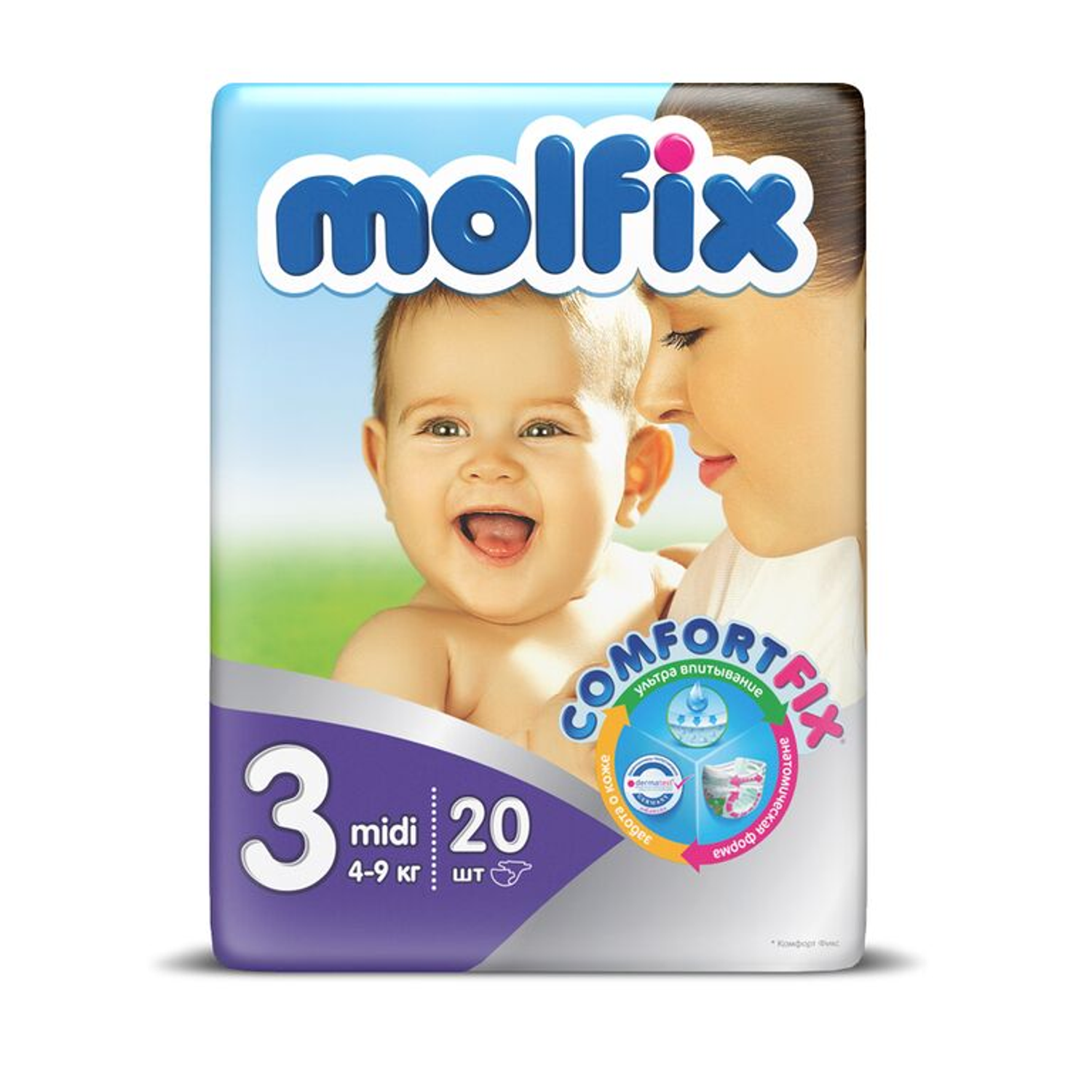 Подгузники Molfix Comfortfix Миди 4-9кг 20шт - фото 1