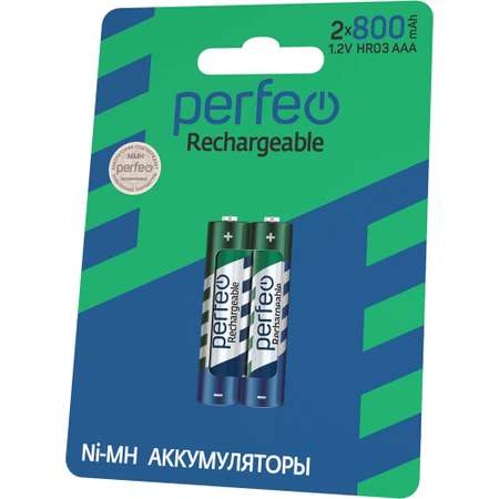 Аккумуляторные батарейки Perfeo PF AAA800/2BL