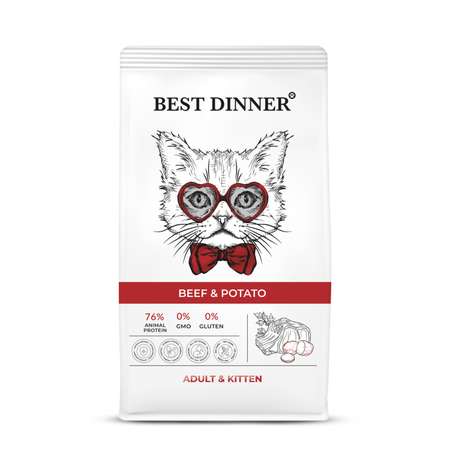 Корм для кошек Best Dinner 0.4 кг Эдалт/Киттен говядина-картофель