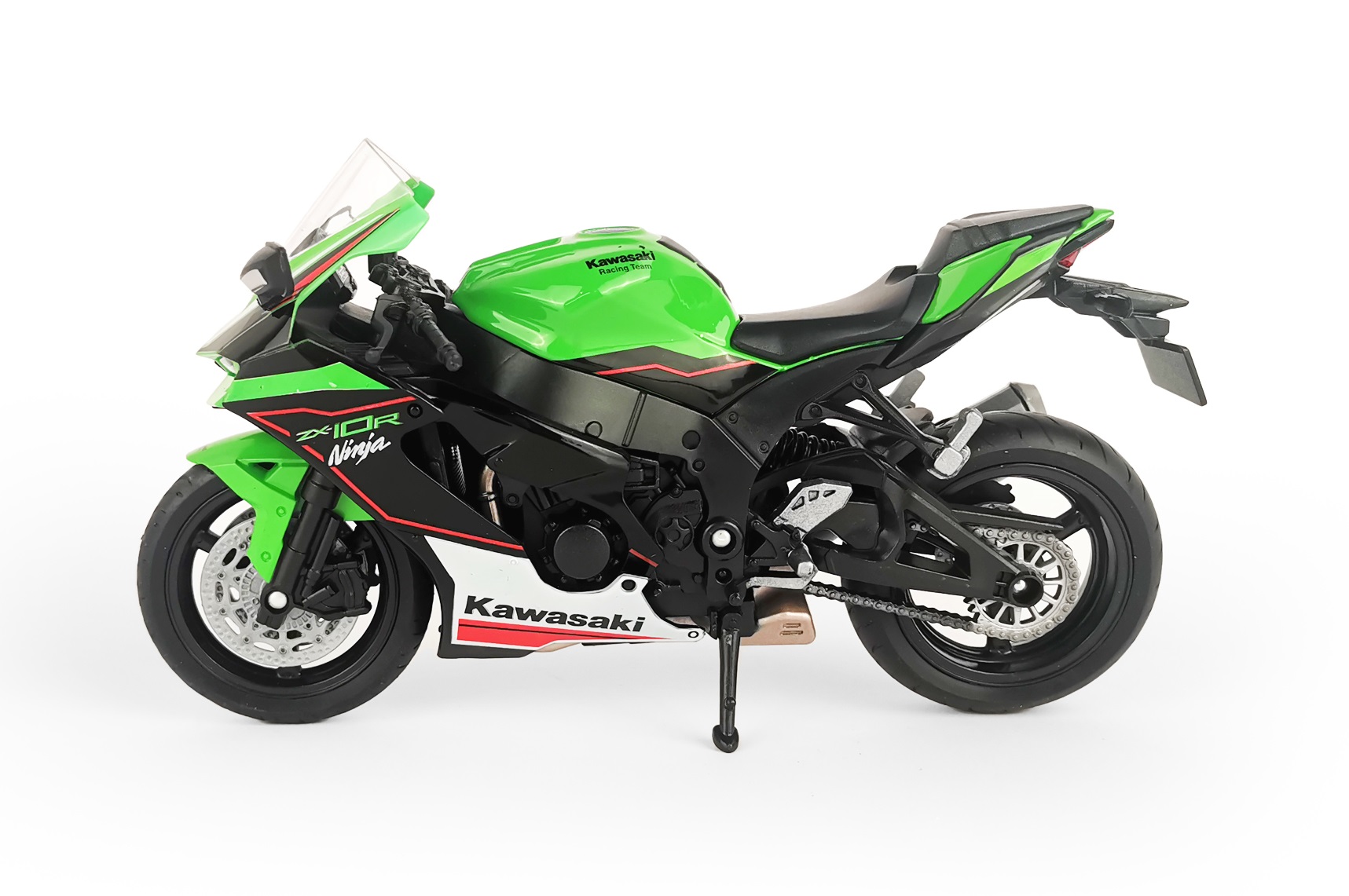 Мотоцикл Welly Kawasaki Ninja ZX-10R 1:12 без механизмов зеленый 62204GW - фото 4