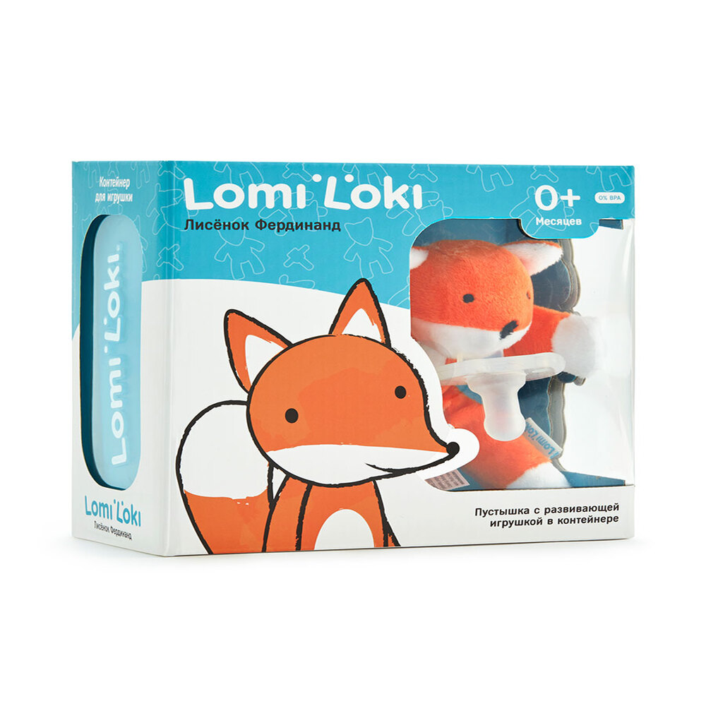 Соска-пустышка LomiLoki с развивающей игрушкой Лисенок Фердинанд - фото 1