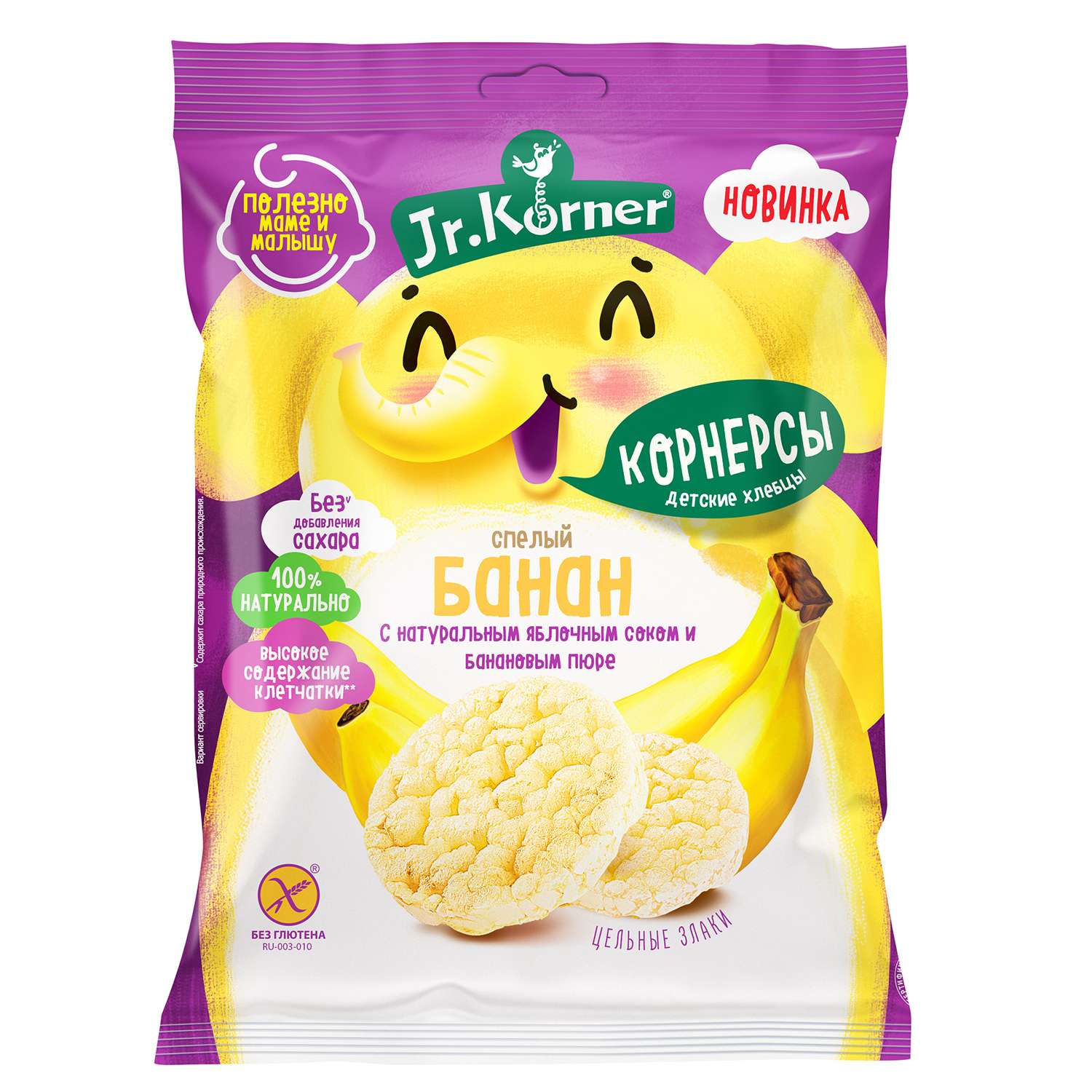 Хлебцы Jr. Korner мини хрустящие рисовые с бананом 30г - фото 1