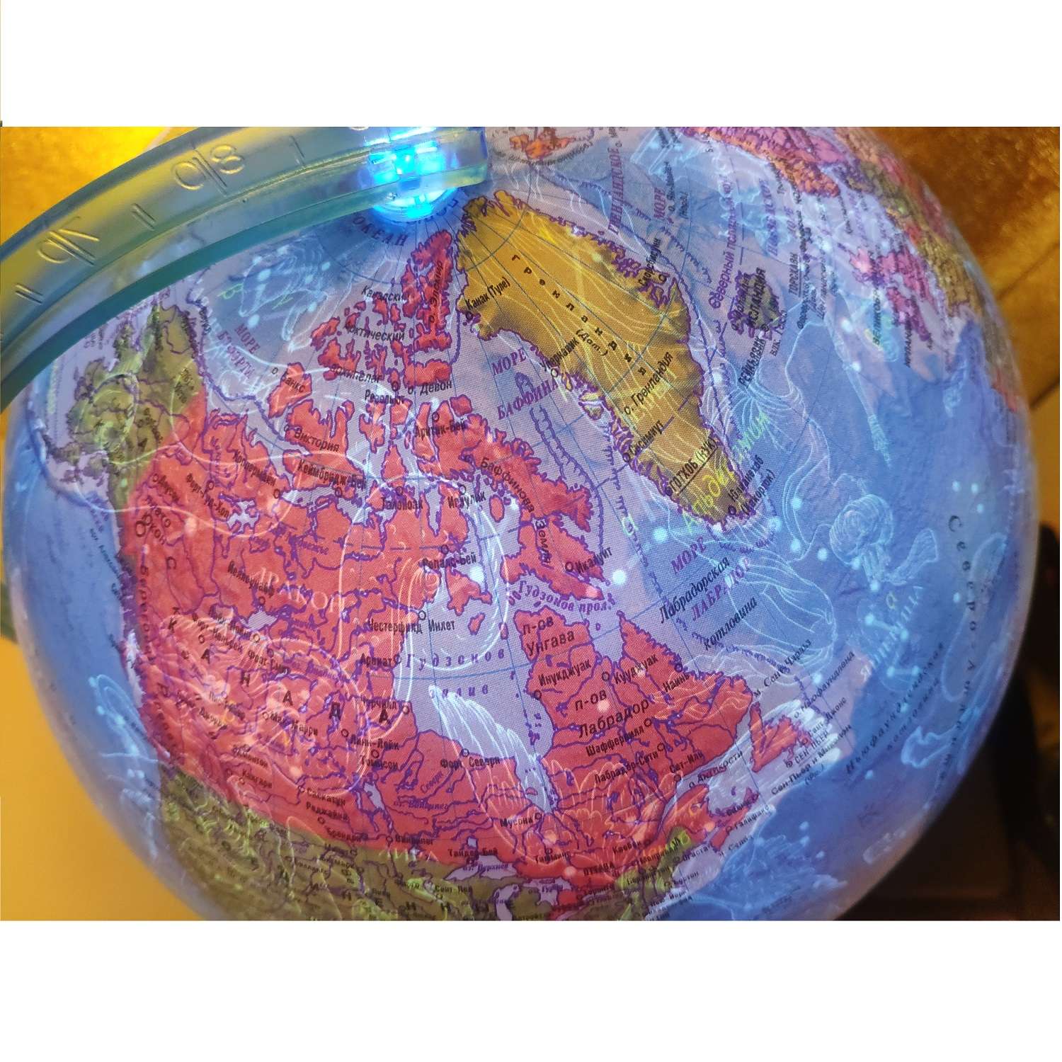 Глобус Globen День и ночь с двойной картой - политика и звездного неба с LED-подсветкой 25 см - фото 7